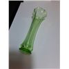 Image 5 : Vintage Uranium Glass Ruffled Edge Vase - 8" Tall