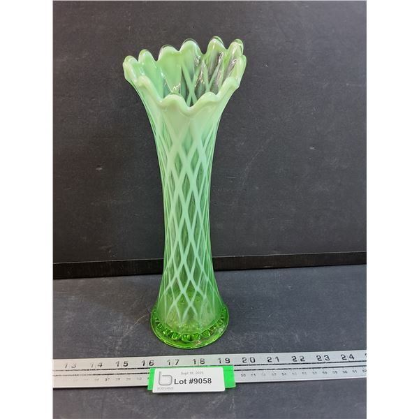 Vintage Jefferson Swung Art Glass Vase - 11" x 4"