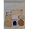 Image 2 : Assorted Vintage Souvenirs (M-H Paper Weight, Bellamy Ash Tray, Coaster, Esso Clip, JD Letter)