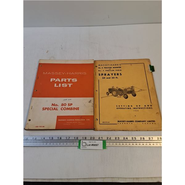 (2) Vintage Massey-Harris Parts List & Instruction Manual