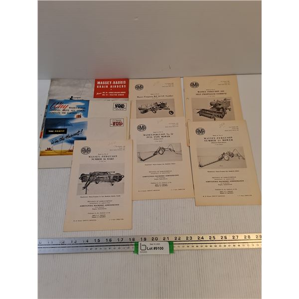 (8) Massey-Harris/Ferguson Spec Booklets/Mail Outs