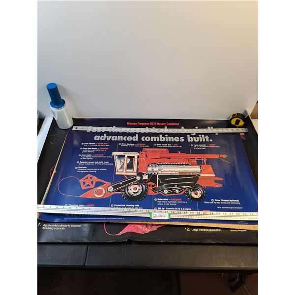 (3) Massey-Ferguson Wall Posters - Largest 44" x 26"