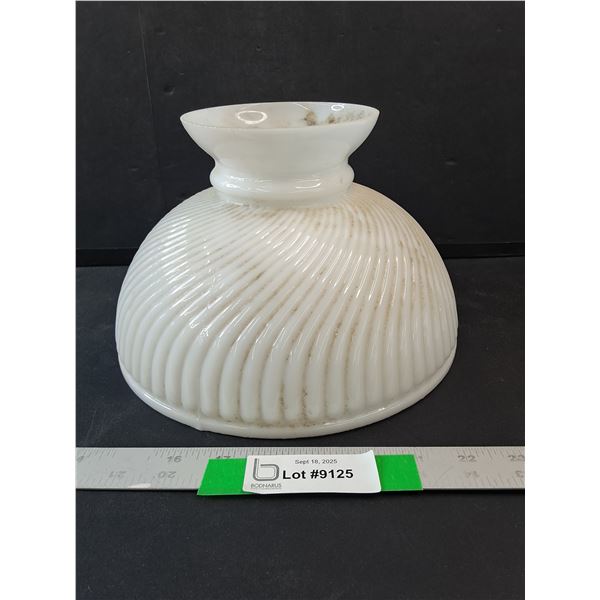 Vintage Ribbed Milk Glass Lamp Shade- 10" x 6"