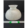 Image 1 : Vintage Ribbed Milk Glass Lamp Shade- 10" x 6"