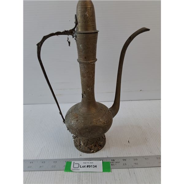 Antique Indian Teapot- 8.5" x 4.5" x 14"