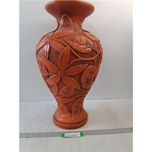#Orange Mid Century Vase- 30" -  PICK UP ONLY