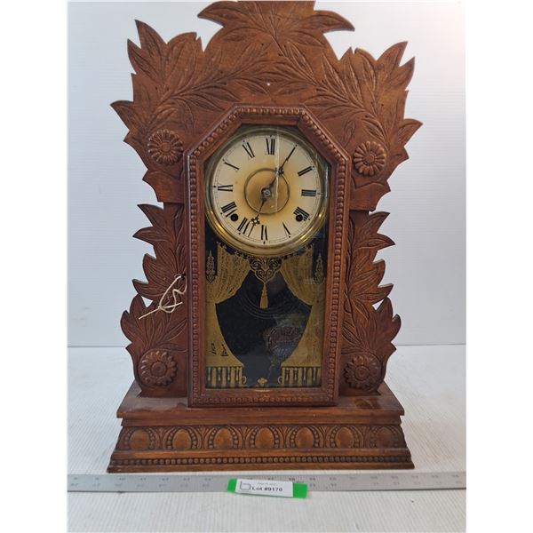 #3 Vintage Mantel Clock With Chime- 14" x 24" x 4" - PICK UP