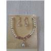 Image 2 : Pearl Necklace & Pierced Earrings