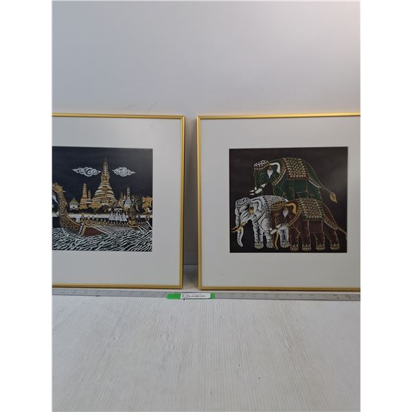 #(2) Silk Framed Picture- 15" x 16"