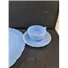 Image 2 : 12" Delphite Plate & (2) Cups & Saucers