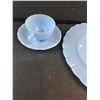 Image 4 : 12" Delphite Plate & (2) Cups & Saucers