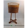 Image 1 : Wicker and Wood Plant Stand - PICK UP