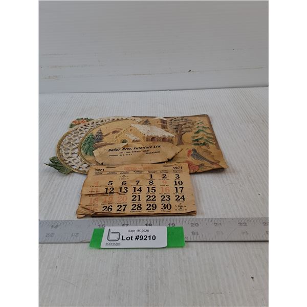 1971 Baker Bros Furniture Calendar