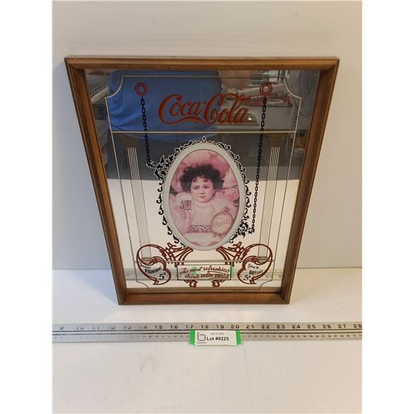 #Vintage Coca-Cola Framed Mirror - 12" x 16"