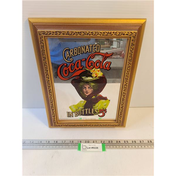 #Vintage Coca-Cola Framed Mirror - 10.5" x 14"