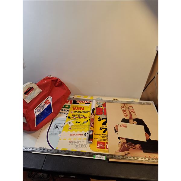 Coca-Cola Posters/Banner & 1979 Canada Games Gym Bag