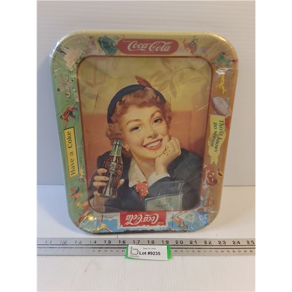 #Vintage Metal Coca-Cola Serving Tray - 11" x 13"