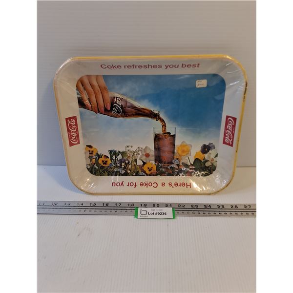 #Vintage Metal Coca-Cola Serving Tray - 11" x 13"