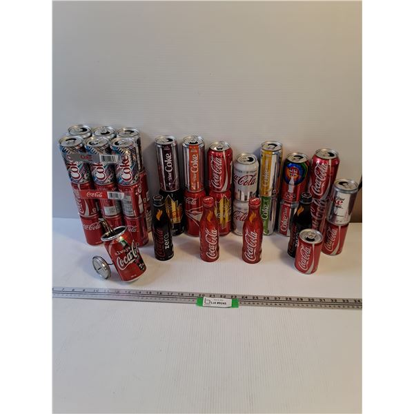 Assorted Coca-Cola Tin Cans & Plastic Bottles, "Can Golf Cart"