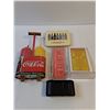 Image 2 : Coca-Cola Memorabilia (Condiment Bottles - NIB, Camera, Tin, Lapel Pins, Menu Card