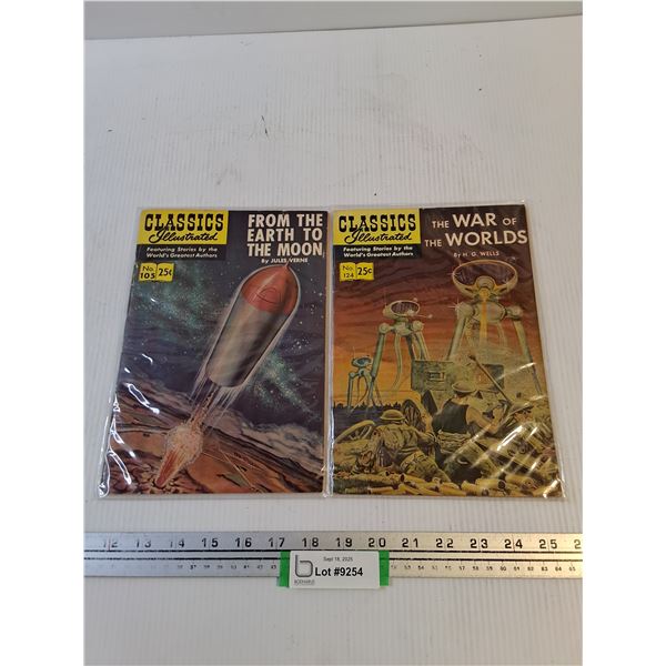 (2) Vintage Comic Books (From Earth to Moon, War of the Worlds)