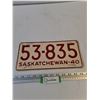 Image 1 : Vintage 1940 Saskatchewan License Plate