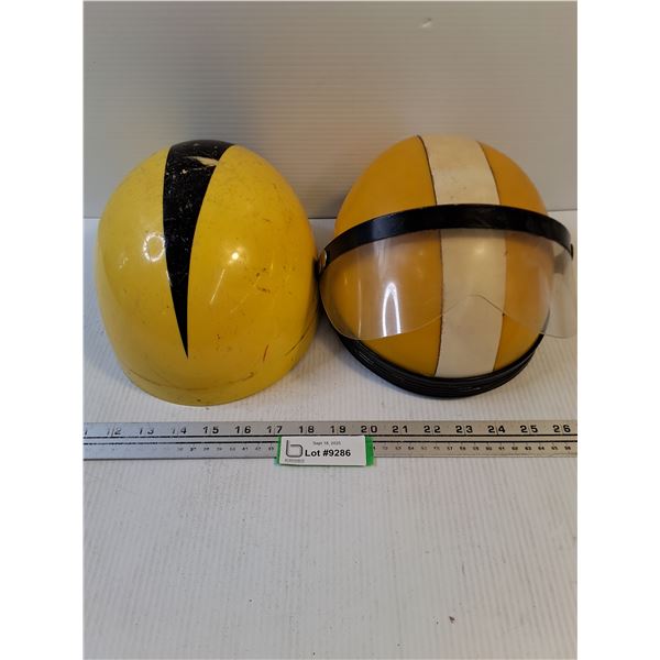(2) Adult Size Helmets - One Has Visor