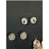 Image 4 : (4) Vintage Earrings: Square Vintage Clip-On Earrings, (2) Stud Cubic Zirconia, Drop Pendant Earring