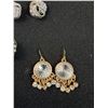 Image 5 : (4) Vintage Earrings: Square Vintage Clip-On Earrings, (2) Stud Cubic Zirconia, Drop Pendant Earring