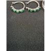 Image 2 : (2) Vintage Earrings: Green Gem & Hoops