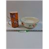Image 1 : Villeroy & Boch Fruit Bowl w/Vents & Stacking Giraffe Coffe Mugs by Maxwell Williams