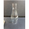 Image 5 : Antique Aladdian B-106 Corinthian Clear Glass Kerosene/Oil Lamp & Glass Hurricane