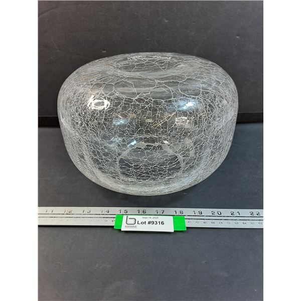 Crackle Glass Light Fixture Cover - 10" x 6"
