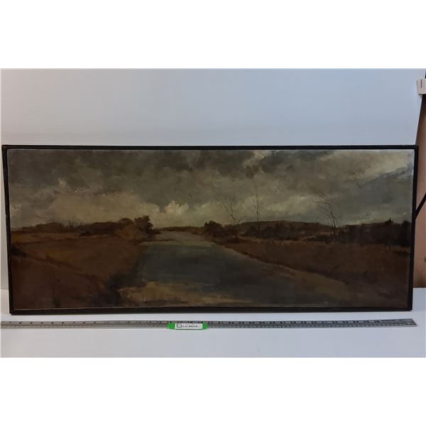 # Canvas Print of Creek on a Stormy Day in Frame - 40" x 16.5" - CANNOT SHIP