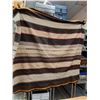 Image 1 : Striped Heavy Outdoor Rug - 56" x 65" - DOG Hair
