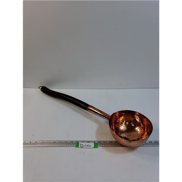 Hammered Copper Laddle w/Wood Handle - 28" x 7.5"