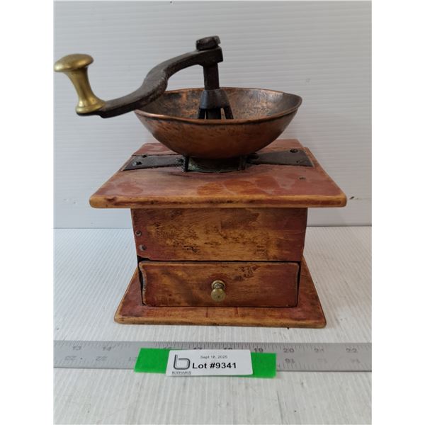 Antique Manual Coffee Grinder- 9" x 8" x 10"