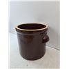 Image 2 : Vintage Dark Brown Stoneware Crock- 7" x 6"