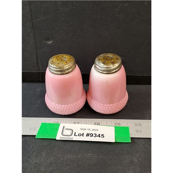Pink Glass Salt & Pepper Shakers