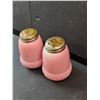 Image 2 : Pink Glass Salt & Pepper Shakers
