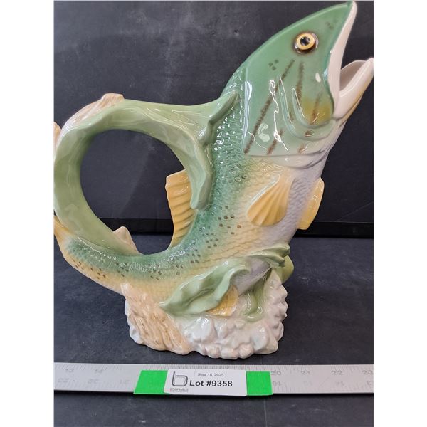 #Lenox Riverwood Fish Pitcher- 11" x  13.5"- Has Chip