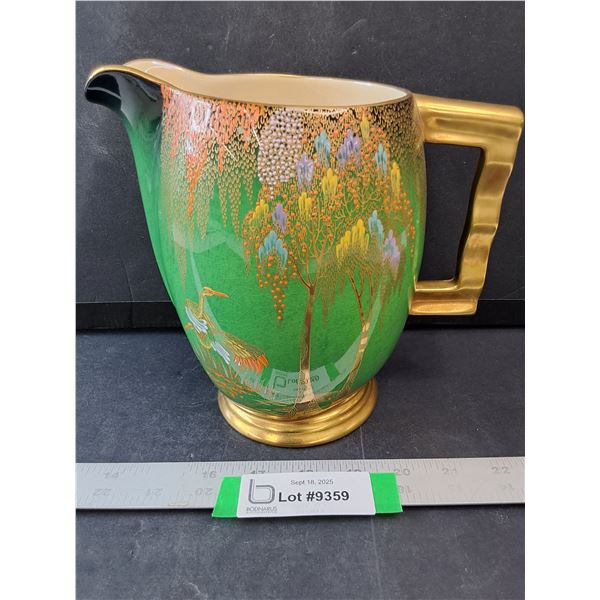 Carlton Ware Green Pitcher With Gold Colored Handle
