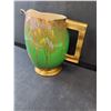 Image 2 : Carlton Ware Green Pitcher With Gold Colored Handle
