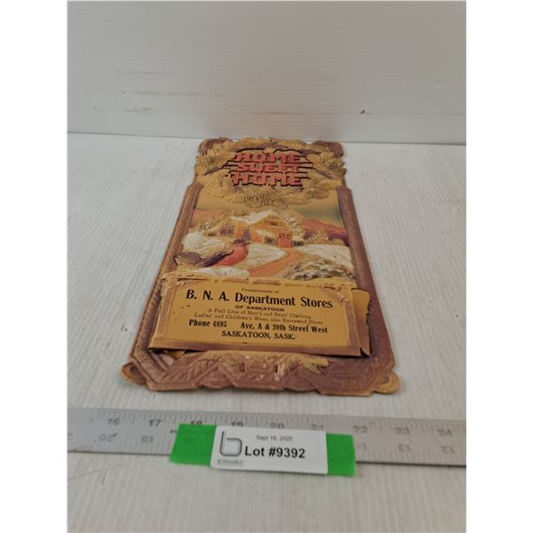 Home Sweet Home BNA Department Stores Calendar