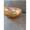 Image 3 : Large Footed Carnival Glass Bowl- 12" x 8.5" x 4"