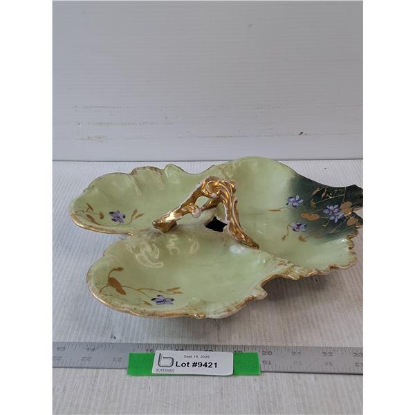 Hand-Painted Handled Tri Dish