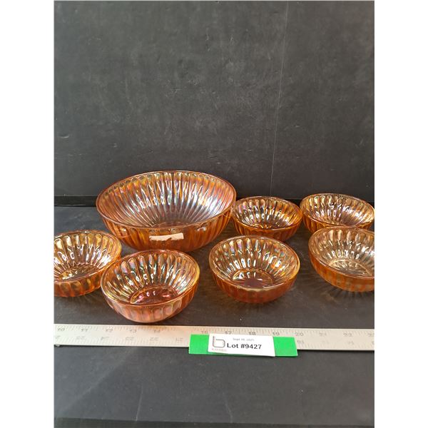 Carnival Fruit Bowl With (6) Small Bowls