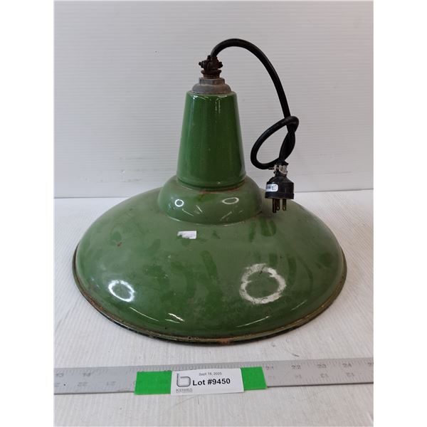 Enamel Hanging Light Fixture- As Is