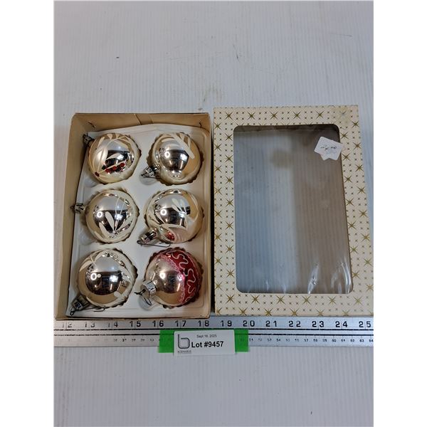 (6) Vintage Christmas Tree Ornaments in Original Boxes