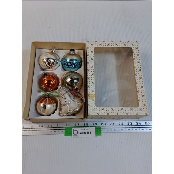 (6) Vintage Christmas Tree Ornaments in Original Boxes